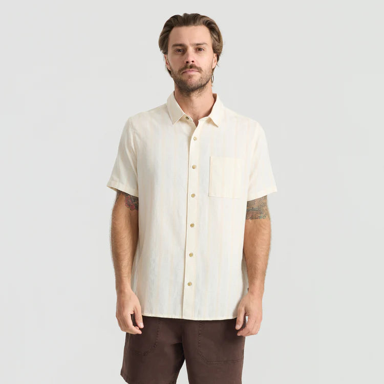 Roark- Crosswinds Button Up Shirt in Unbleached
