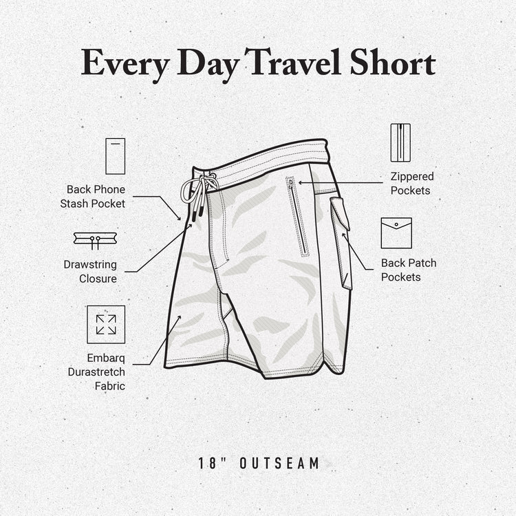 Roark- Layover Traveler Shorts in Dark Khaki
