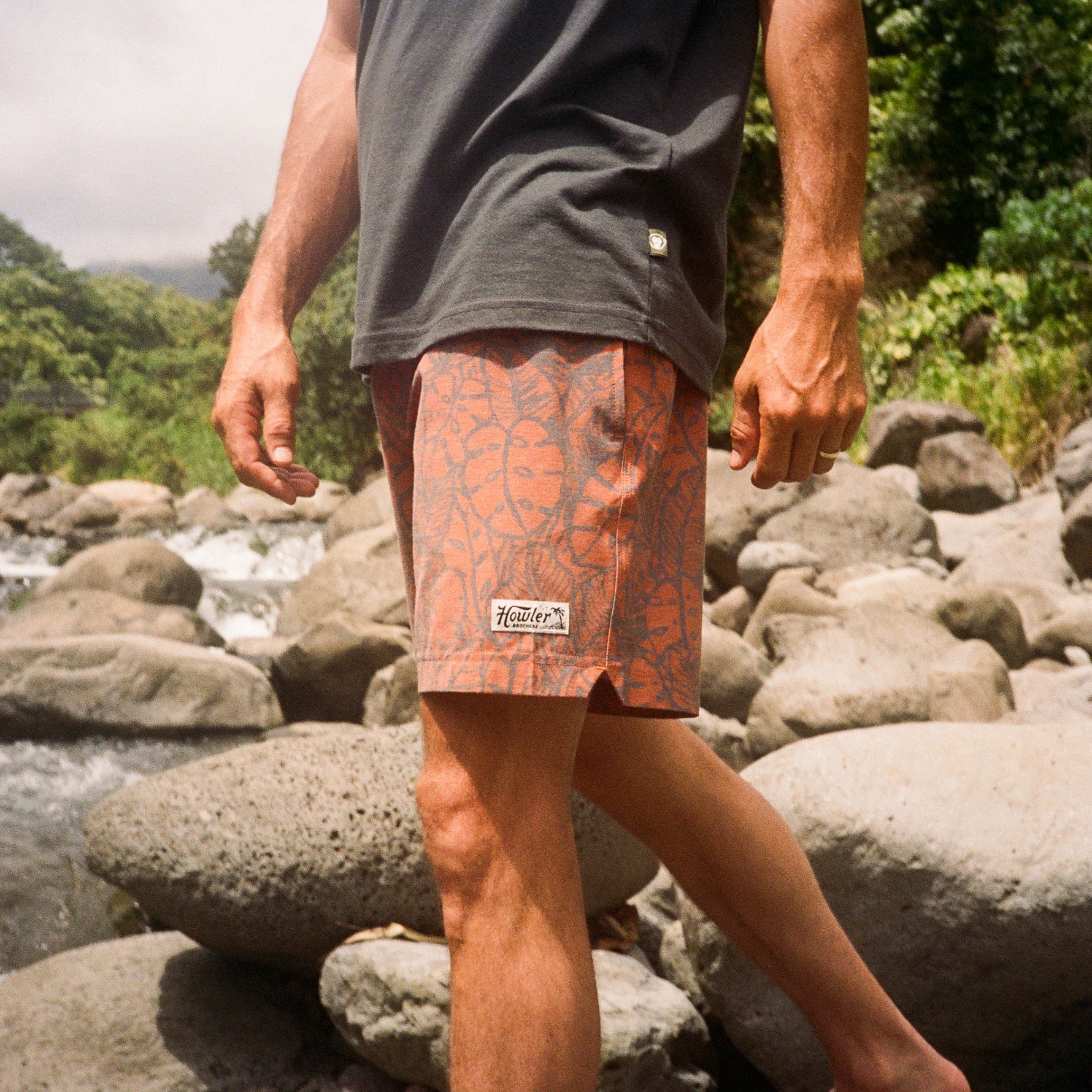 Howler Bros- Deep Set Boardshorts Leafy Lithographs: Adobe
