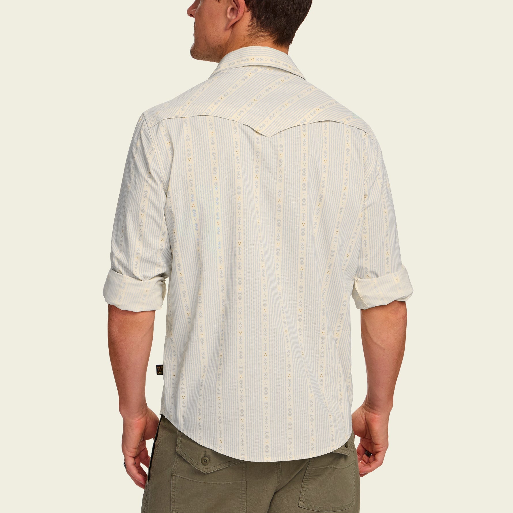 Howler Bros- H Bar B Tech Longsleeve: Mosquero Stripe : Off White