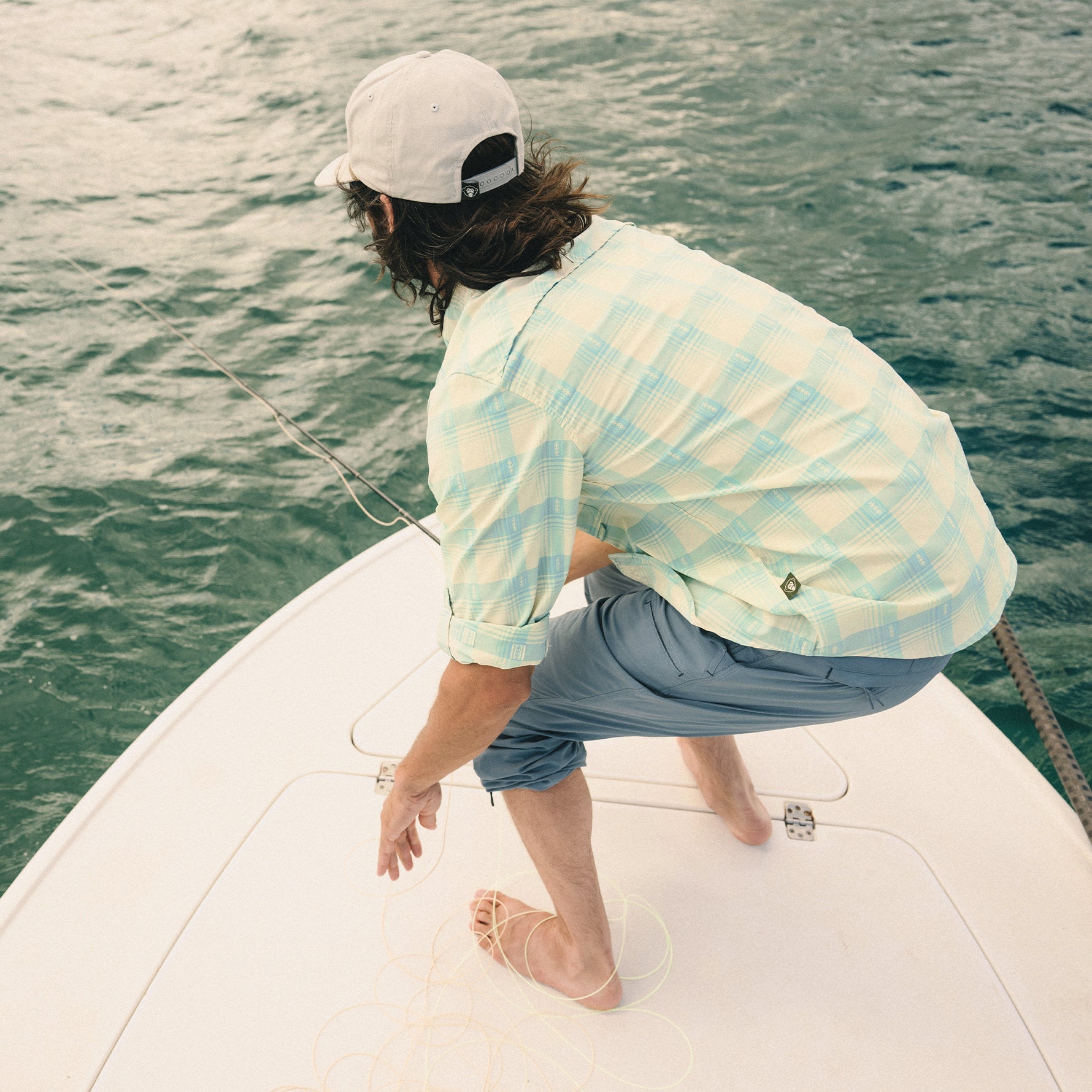 Howler Bros- Matagorda Longsleeve: Sheldon Dobby Plaid