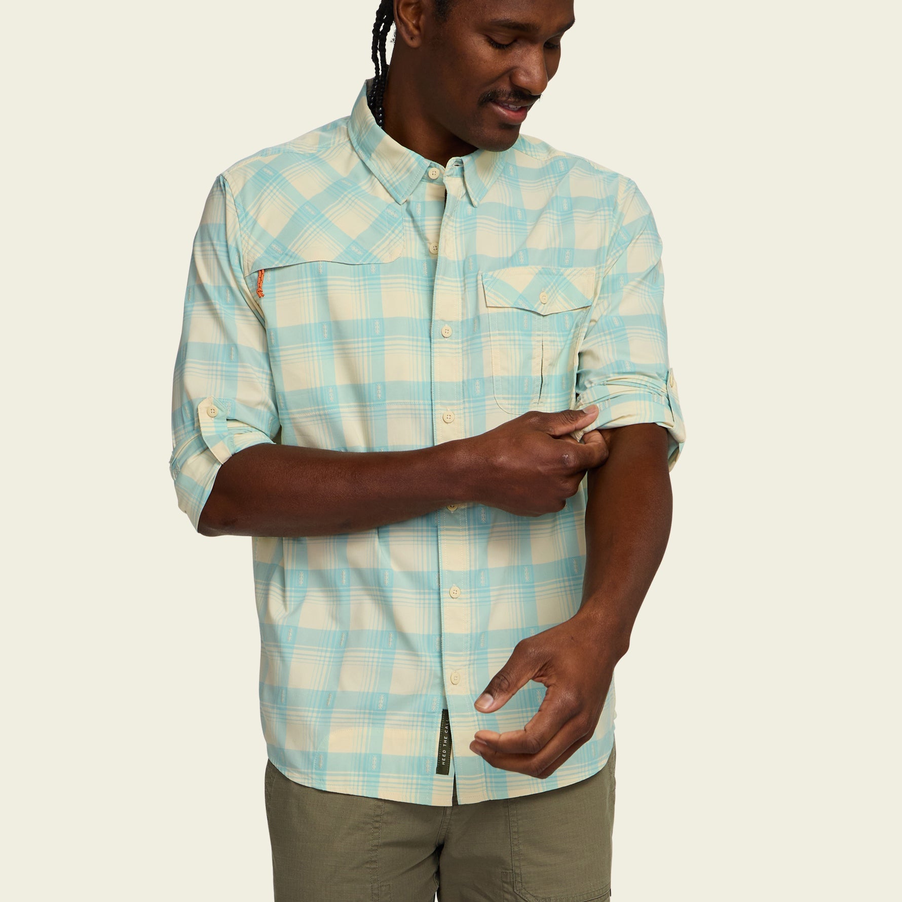 Howler Bros- Matagorda Longsleeve: Sheldon Dobby Plaid