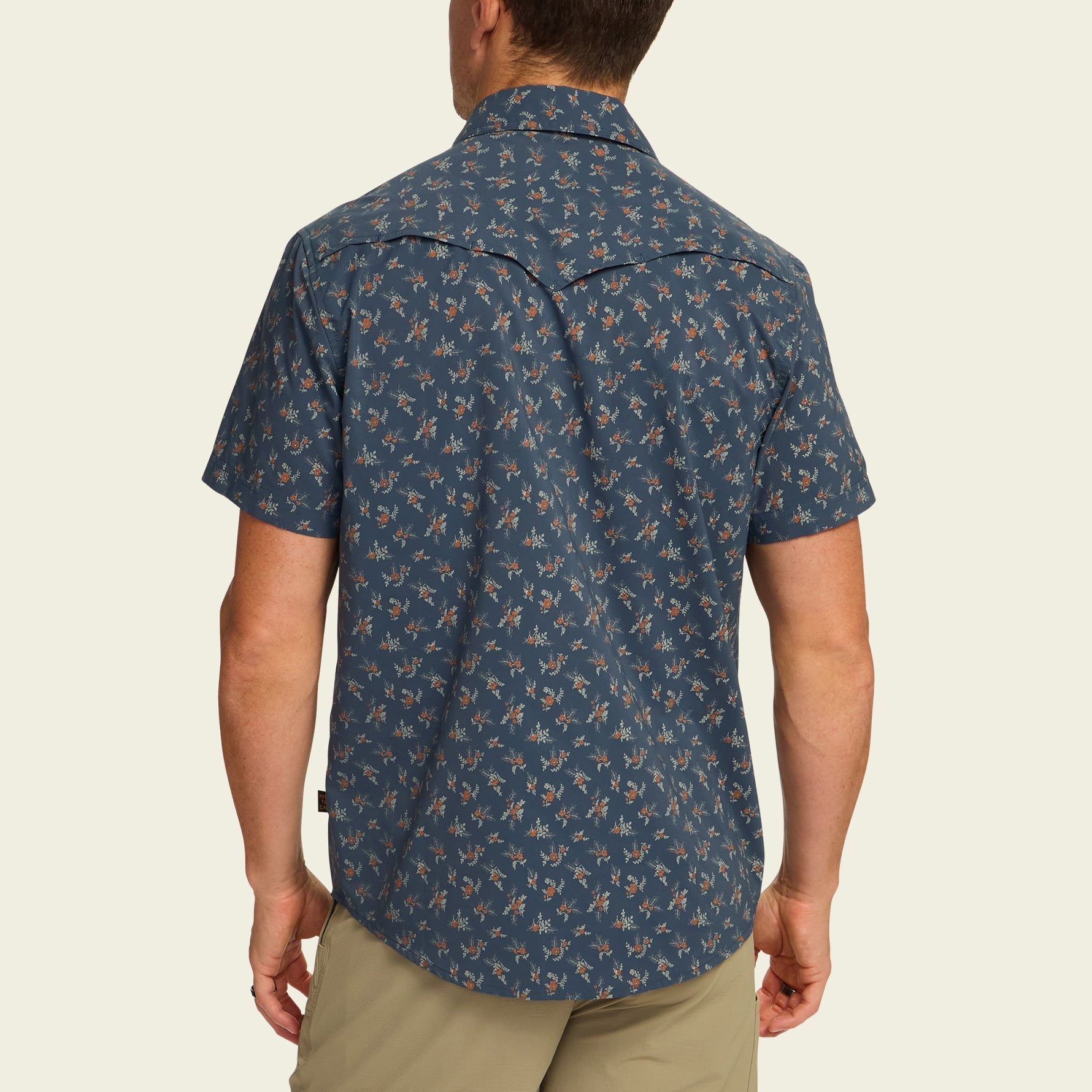 Howler Bros- Open Country Tech Shirt: Rancher Floral : Dark Slate