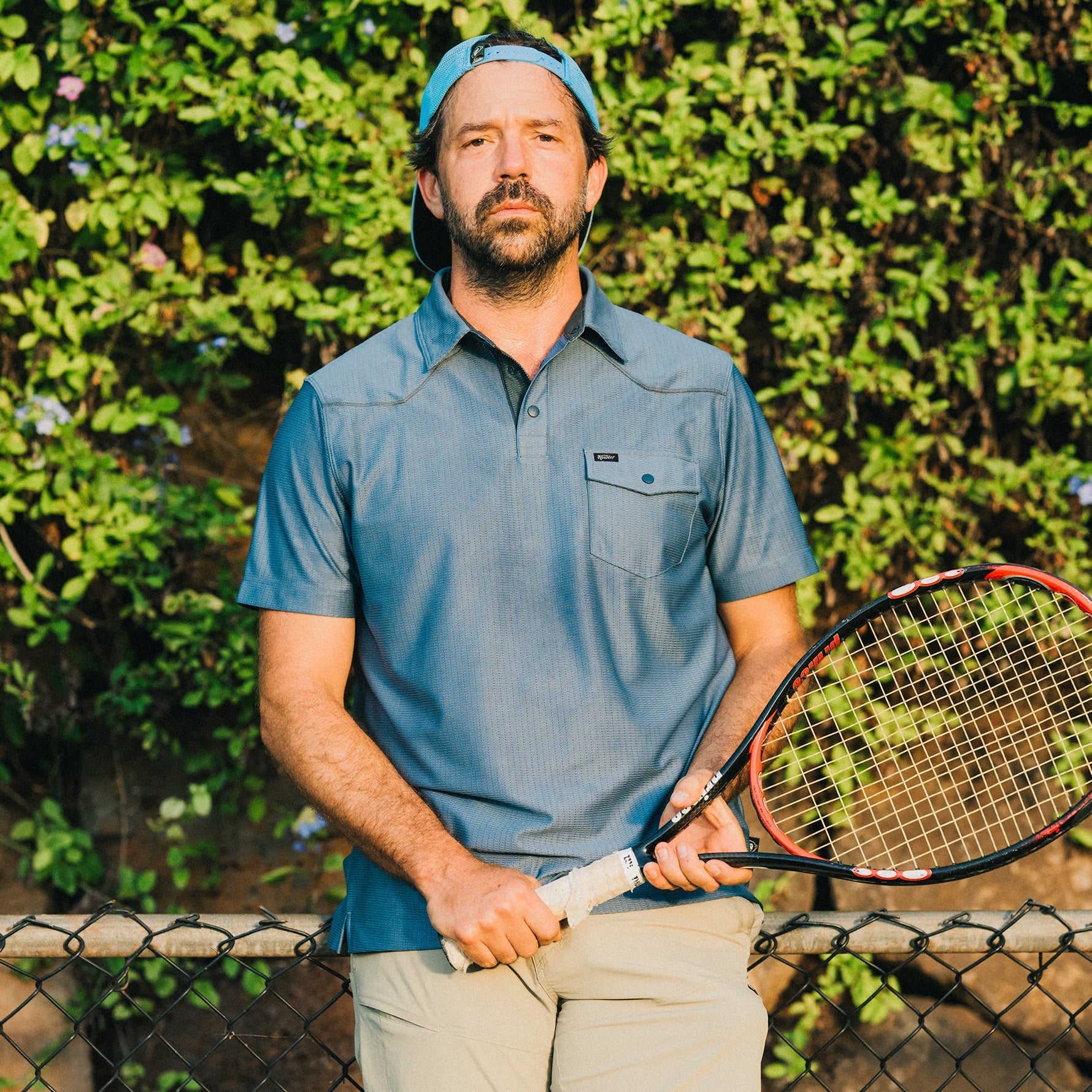Howler Bros- Ranchero Tech Polo: Mirage Blue