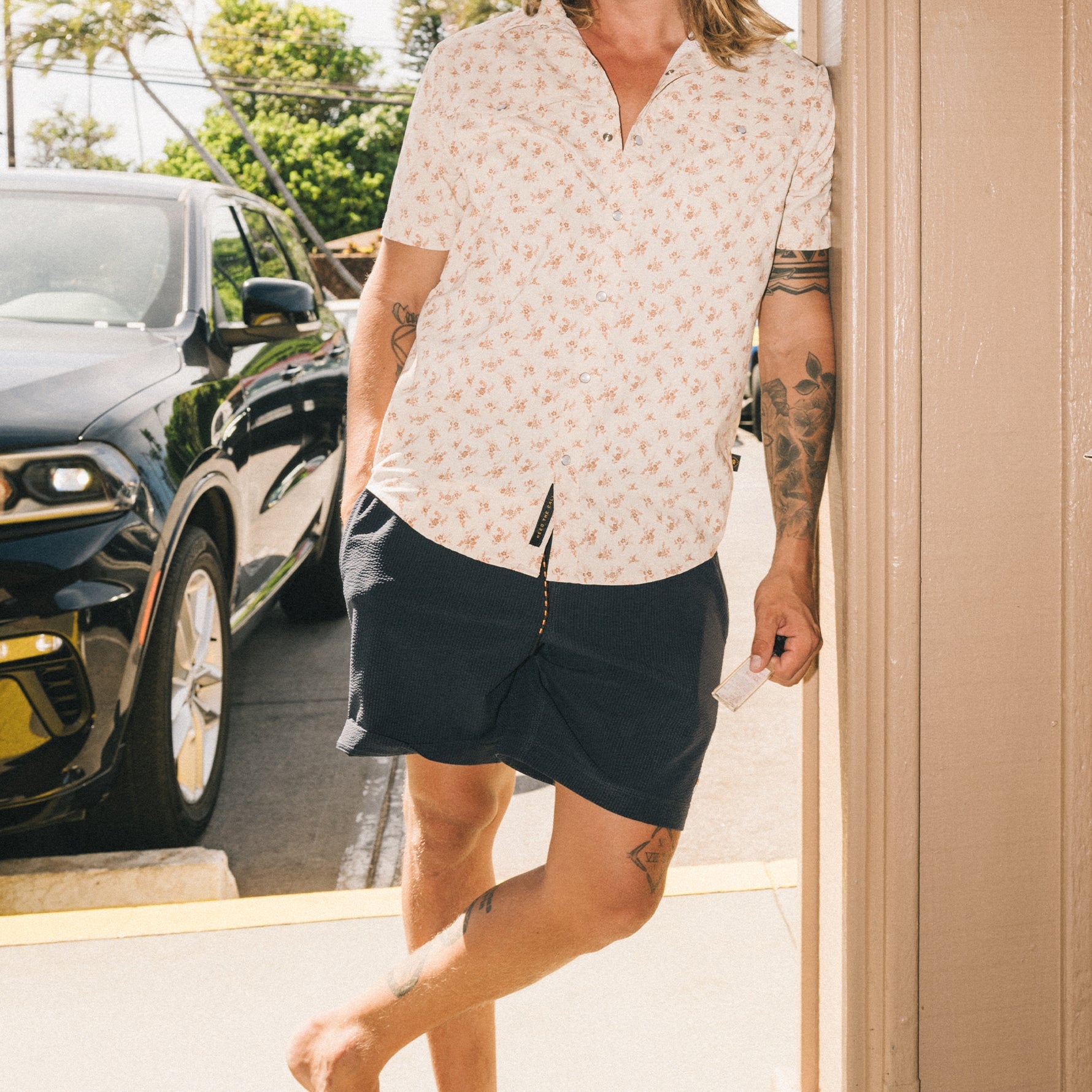 Howler Bros- Salado Shorts Seersucker: Midnight