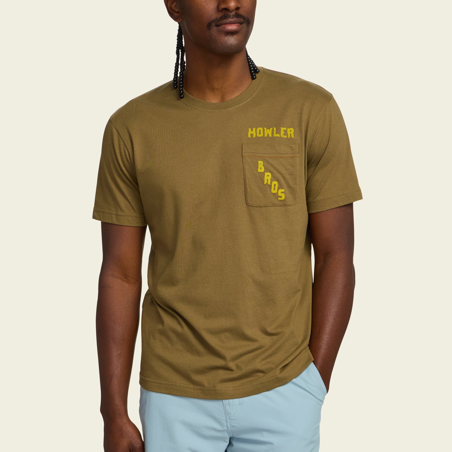 Howler Bros- Prickly Pear Pocket T-Shirt: Ivy Green
