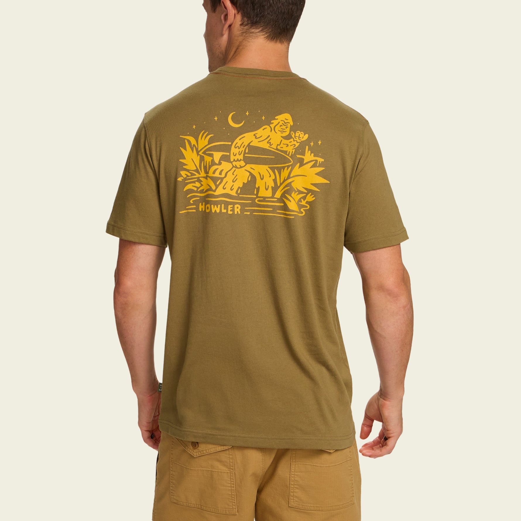 Howler Bros- Squatch Rider Pocket T-Shirt: Ivy Green