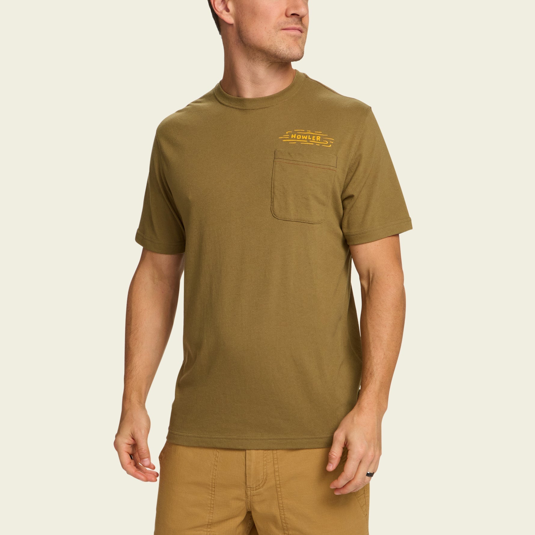 Howler Bros- Squatch Rider Pocket T-Shirt: Ivy Green