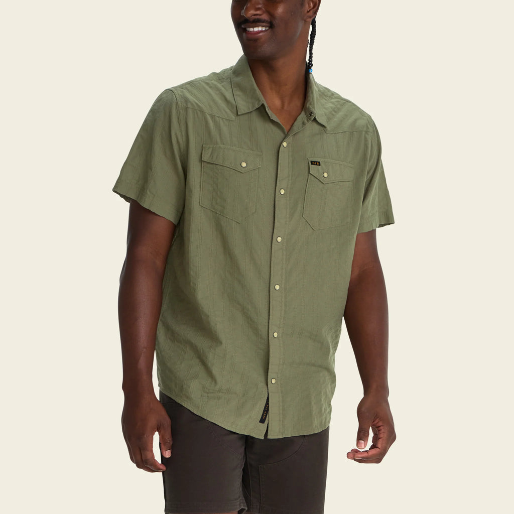 Howler Bros- Eyelet Stripe H Bar B Snapshirt