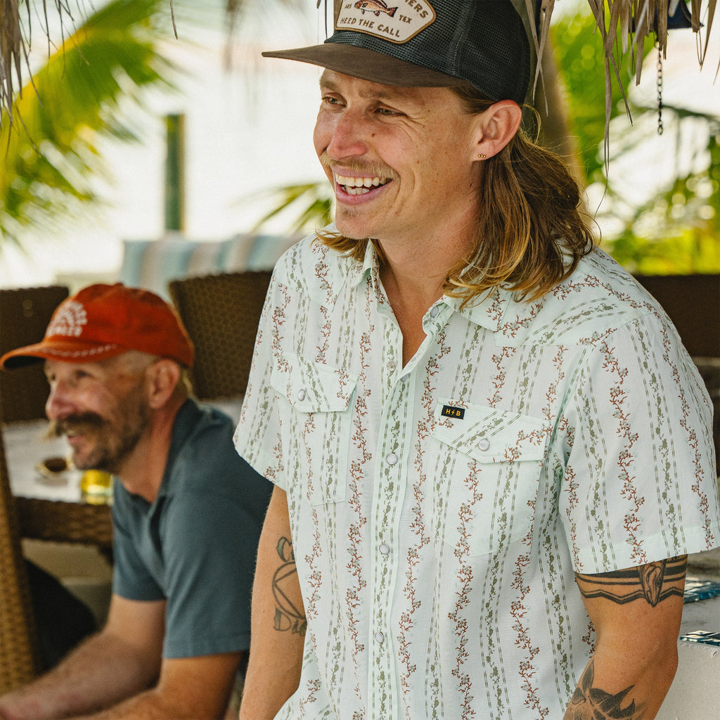 Howler Bros- Hibiscus Ribbons H Bar B Snapshirt