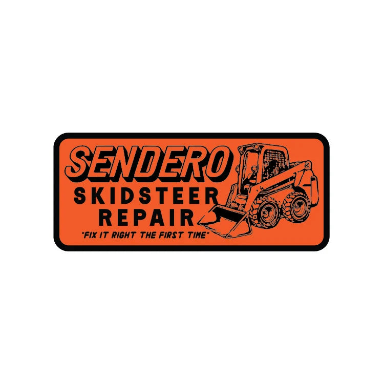 Sendero- Skidsteer Repair Sticker - Orange