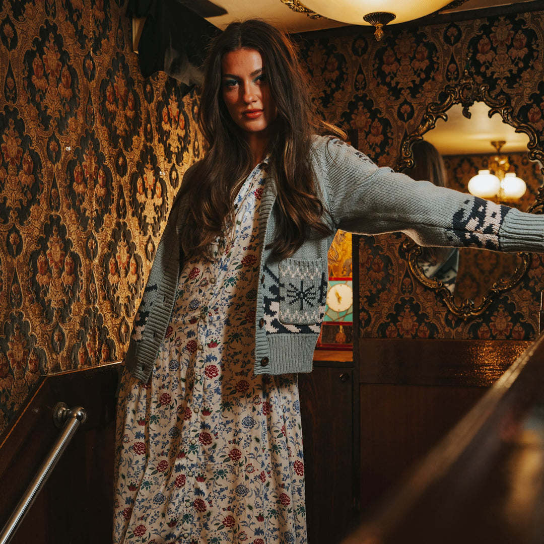 Sendero- La Dahlia Dress White Floral