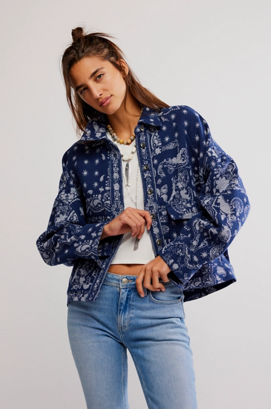 Free People- Bandana Jacquard Shirt