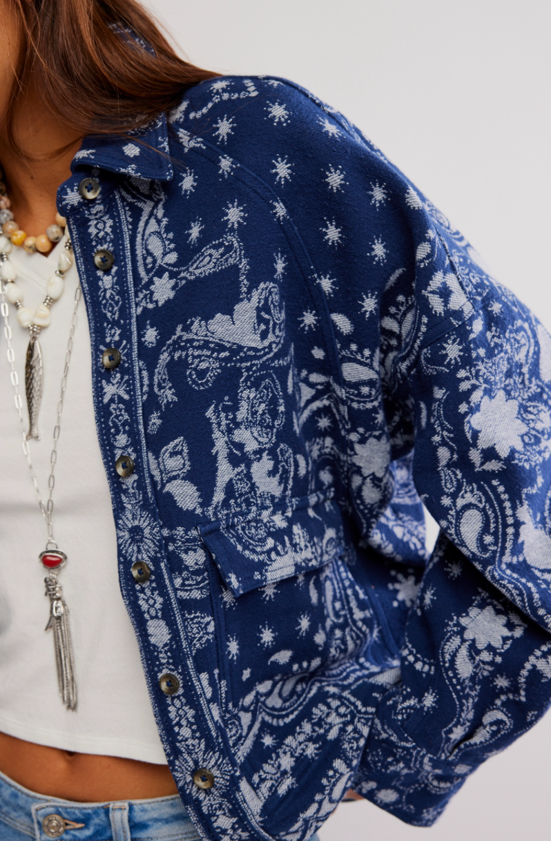 Free People- Bandana Jacquard Shirt