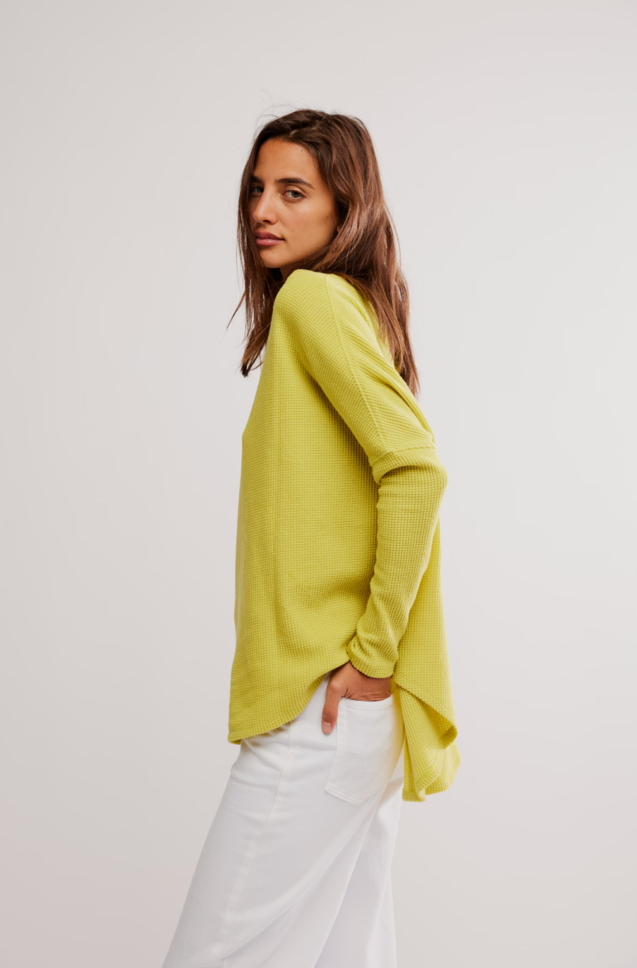 Free People- We The Free Latte Blues Solid Thermal