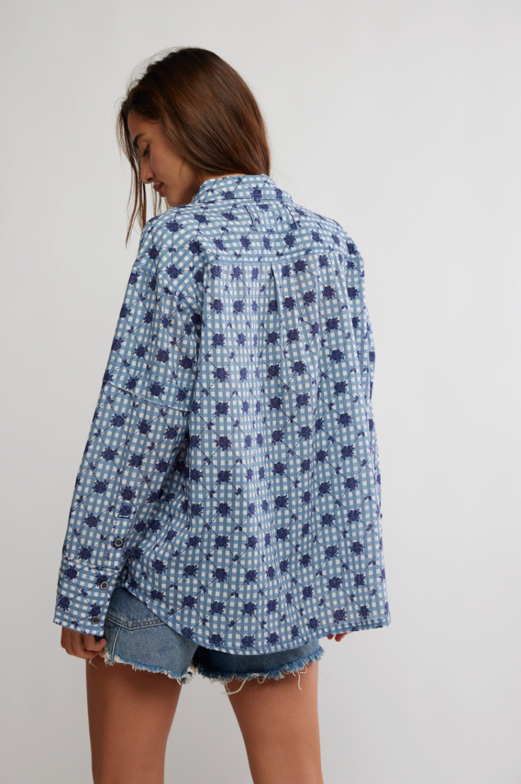 Free People- Hidden Flower Camo Shirt