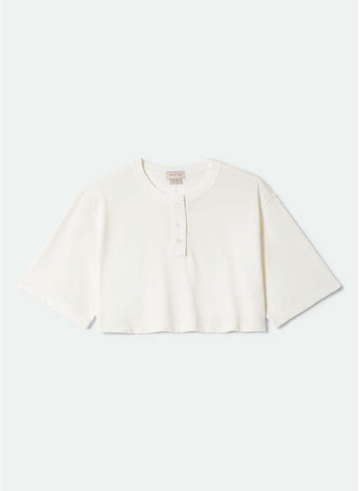 Brixton- Carefree Cropped Henley Shirt