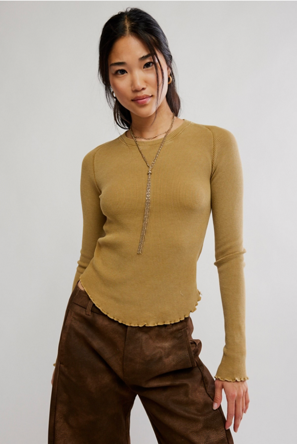 Free People- We The Free Easy Does It Long Sleeve Tee