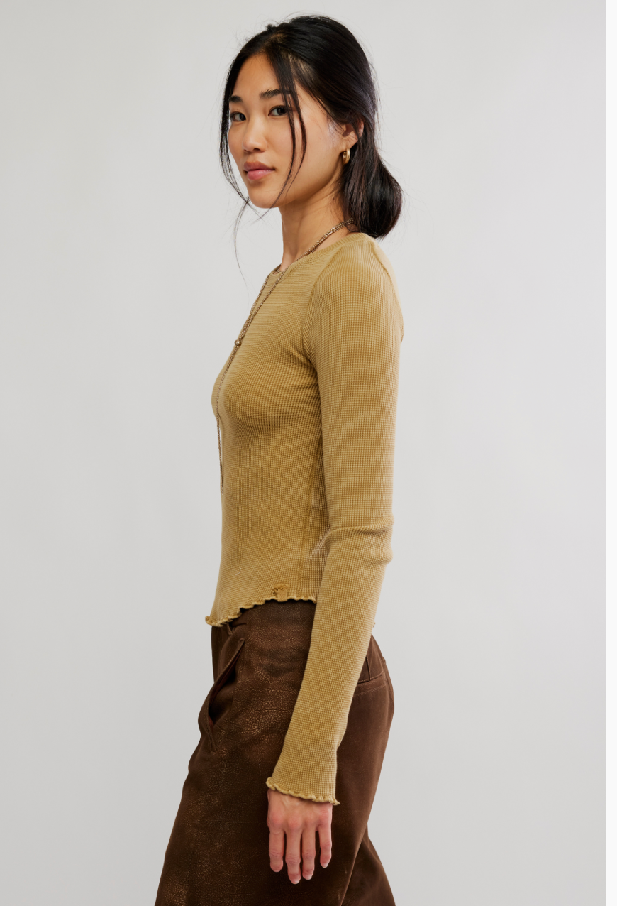 Free People- We The Free Easy Does It Long Sleeve Tee