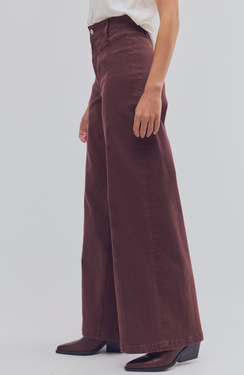 Free People- Libre Cotton Blend Corduroy Wide Leg Pants