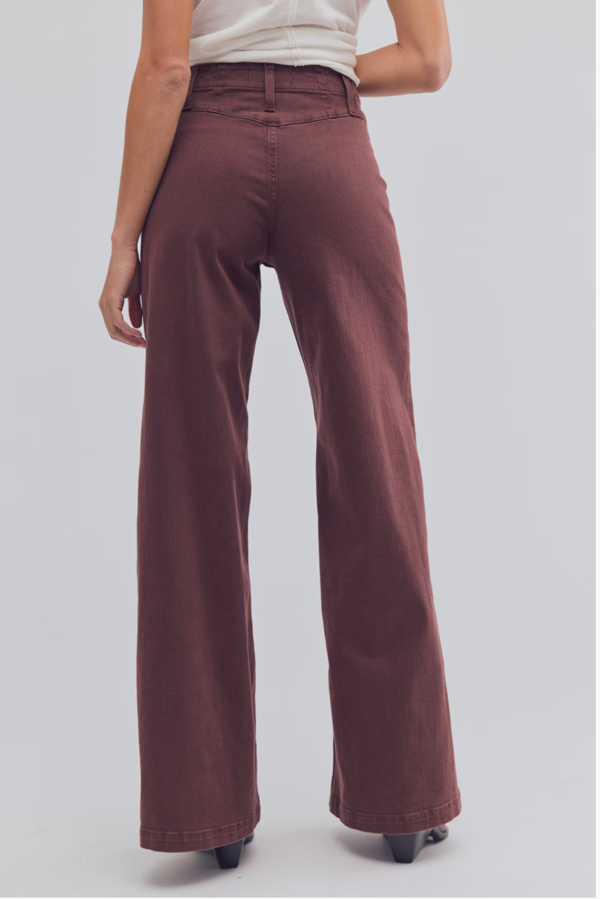 Free People- Libre Cotton Blend Corduroy Wide Leg Pants
