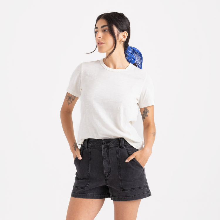 Roark- Well Worn Short Sleeve Tee in Off White