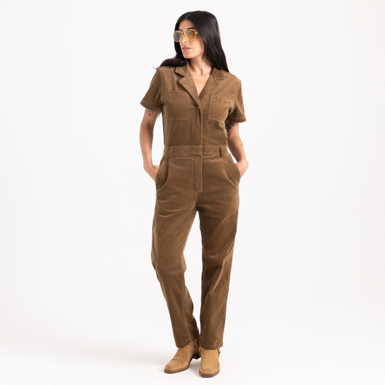 Roark- Layover Cord Jumpsuit in Otter