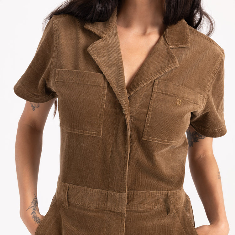 Roark- Layover Cord Jumpsuit in Otter
