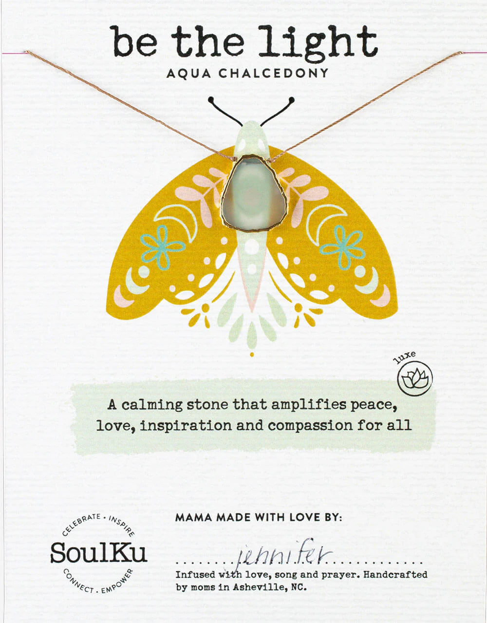 SoulKu- Aqua Chalcedony Alchemy Necklace for Be The Light