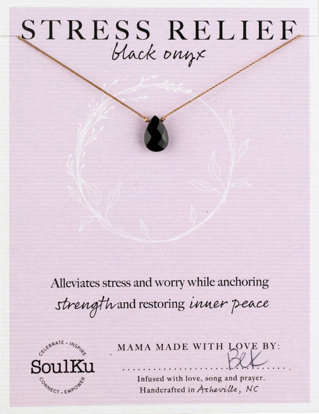SoulKu- Black Onyx Soul-Full of Light Necklace for Stress Relief