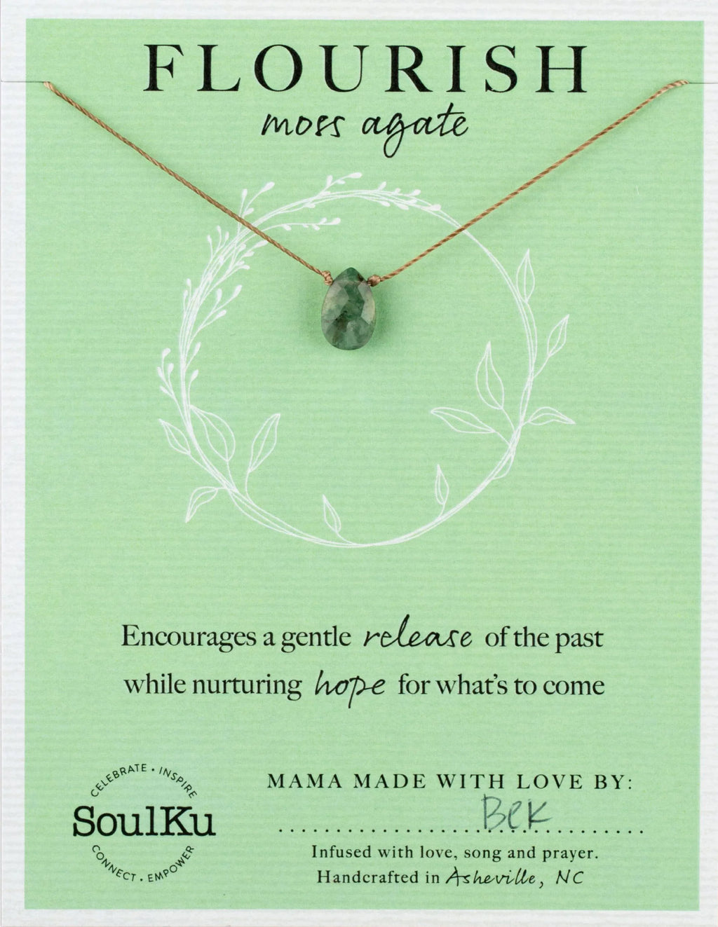 SoulKu- Moss Agate Soul-Full of Light Necklace for Flourish