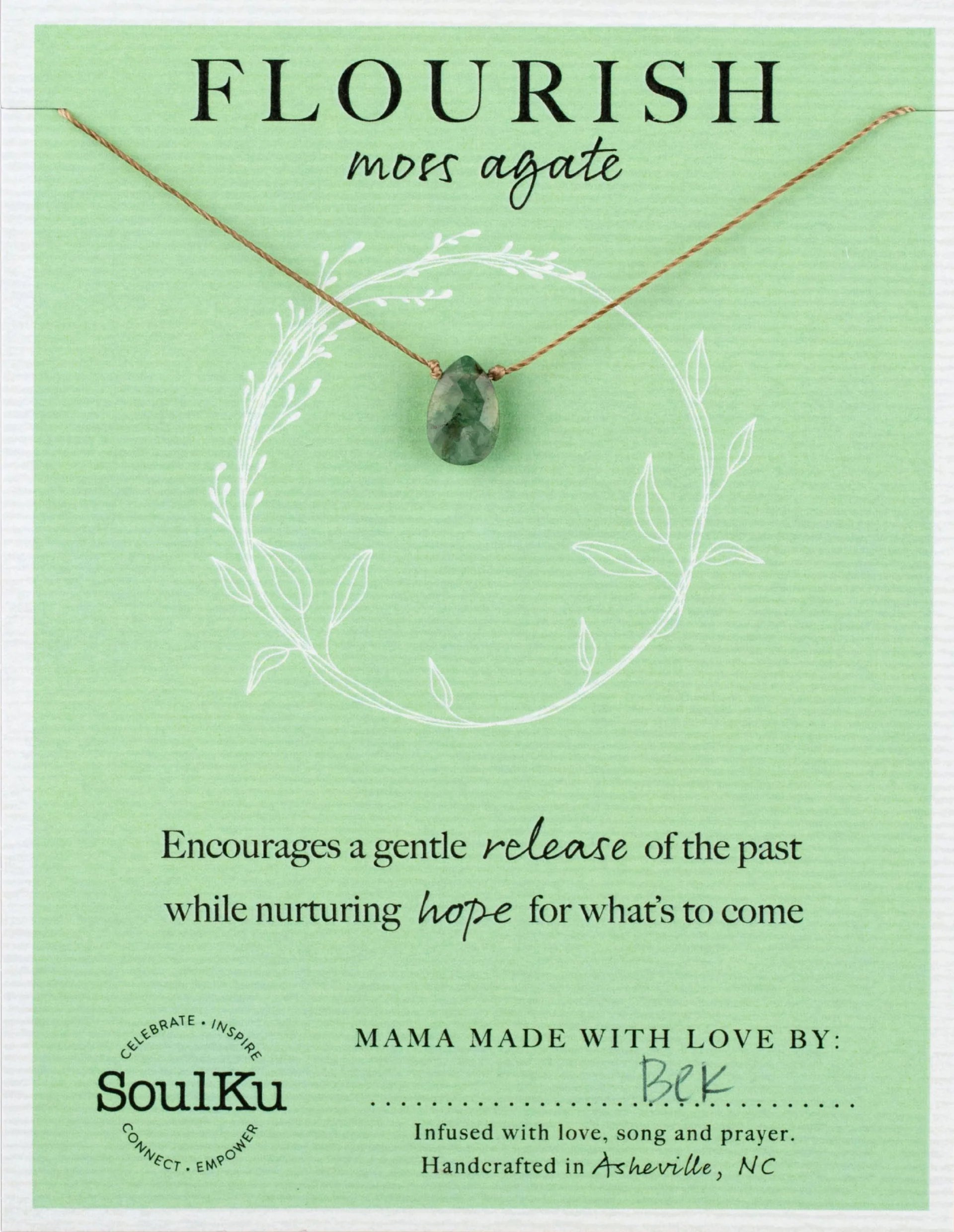SoulKu- Moss Agate Soul-Full of Light Necklace for Flourish