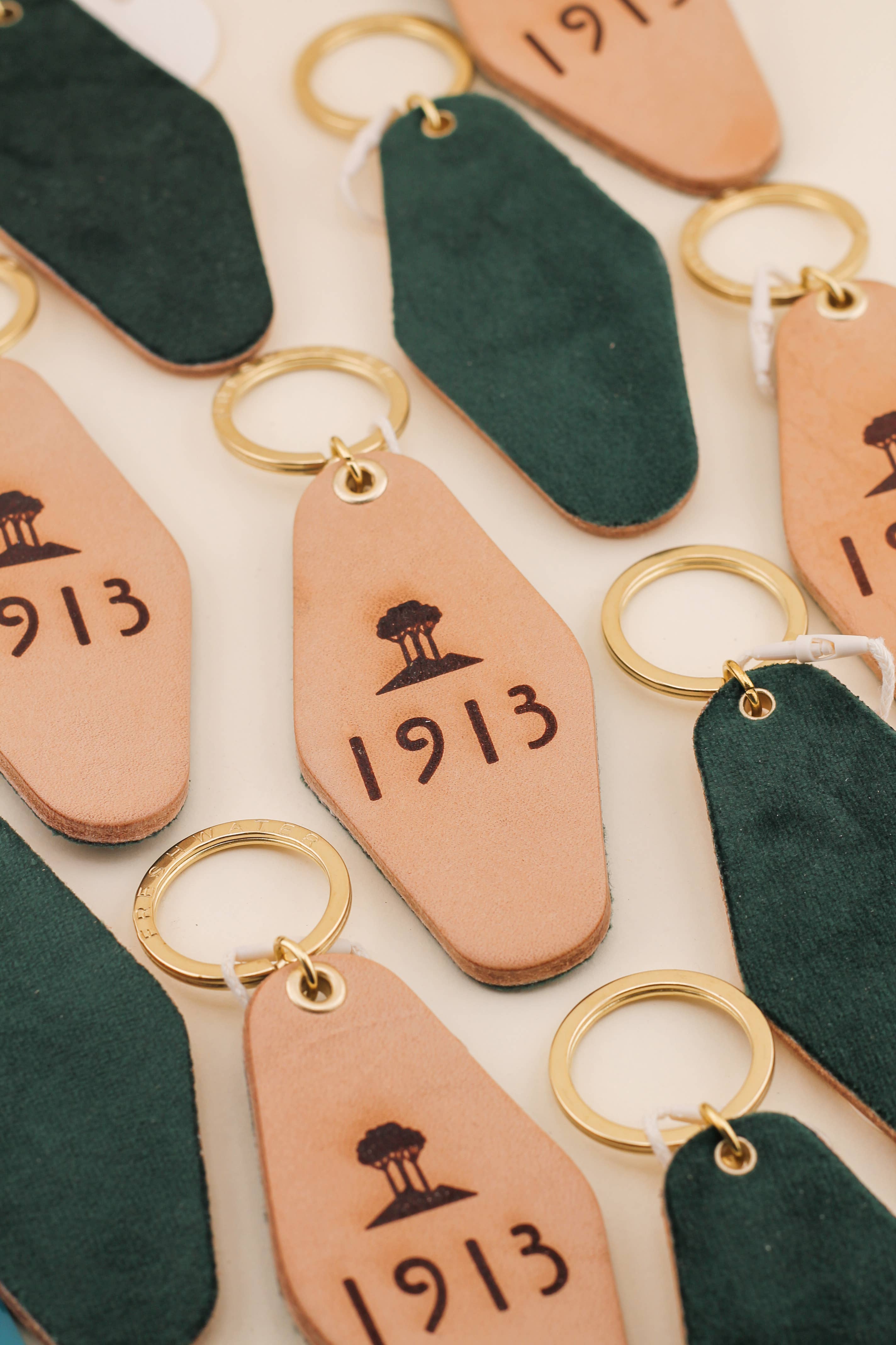 Freshwater Curated Goods- Custom Logo Hotel Leather Keychain