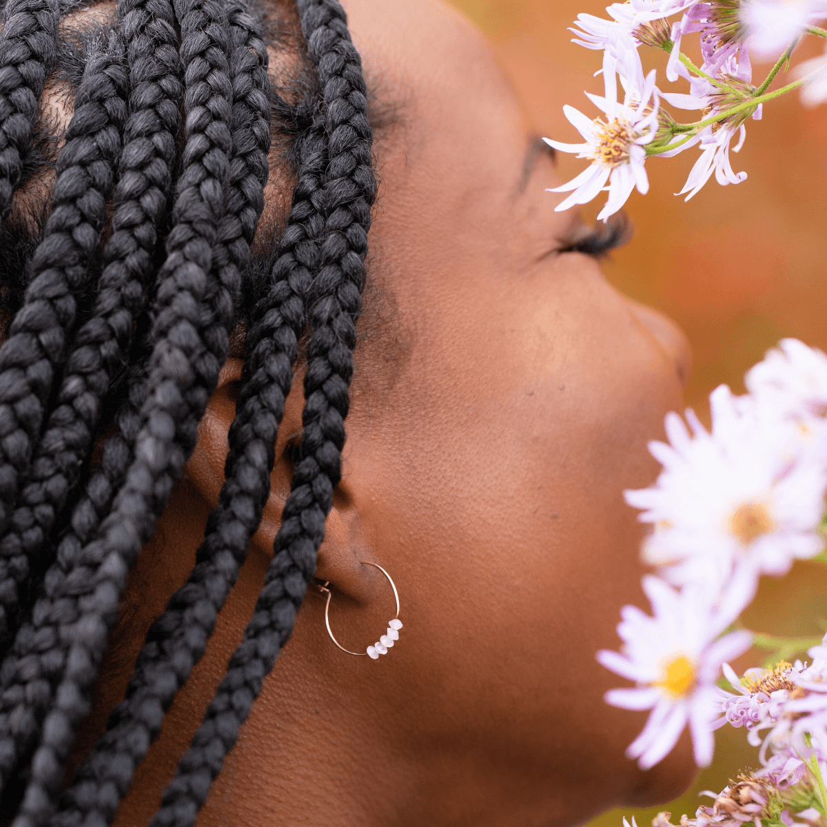 SoulKu- Moonstone Alive & Well Gold Hoop Earrings Sisterhood