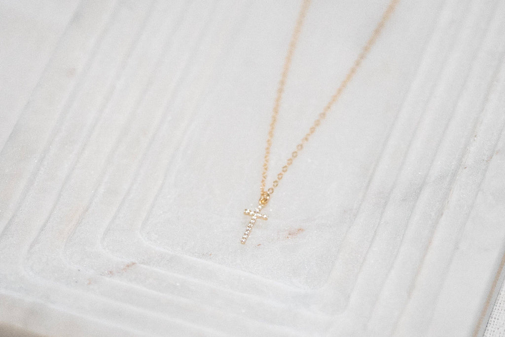 Reva Grey- Dainty Cross Necklace