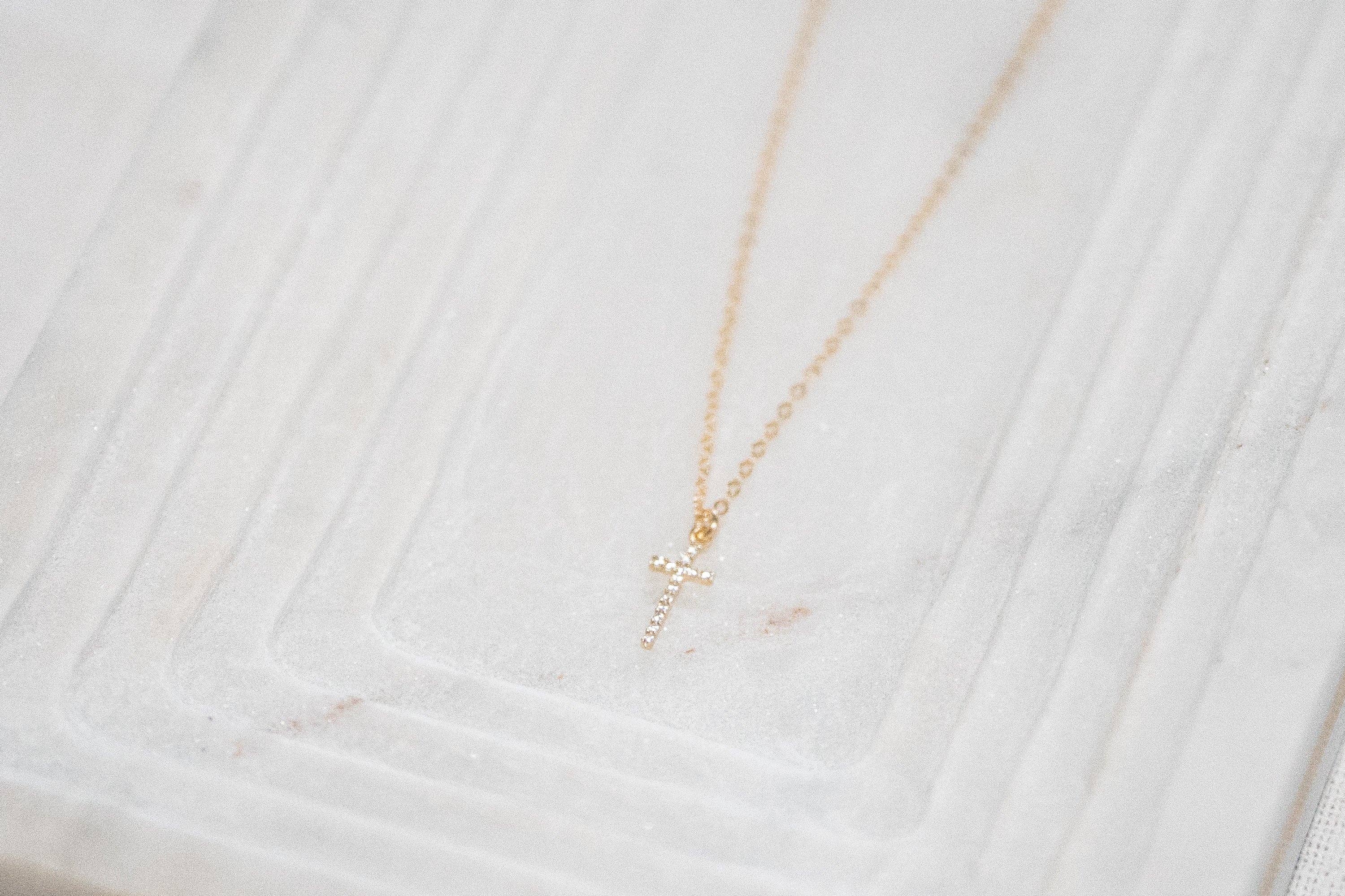 Reva Grey- Dainty Cross Necklace