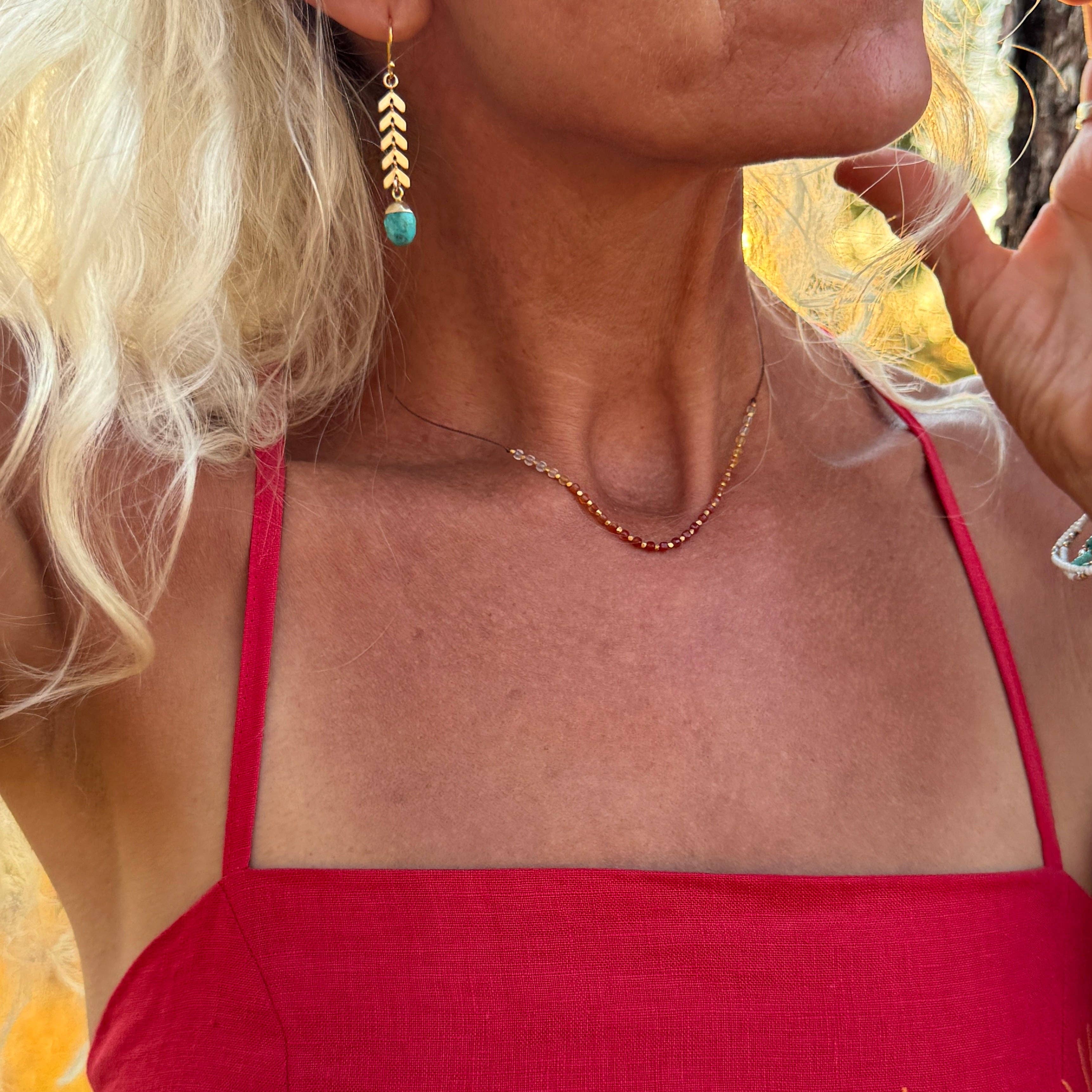 Bronwen Jewelry- Gemstone Cascade Earrings