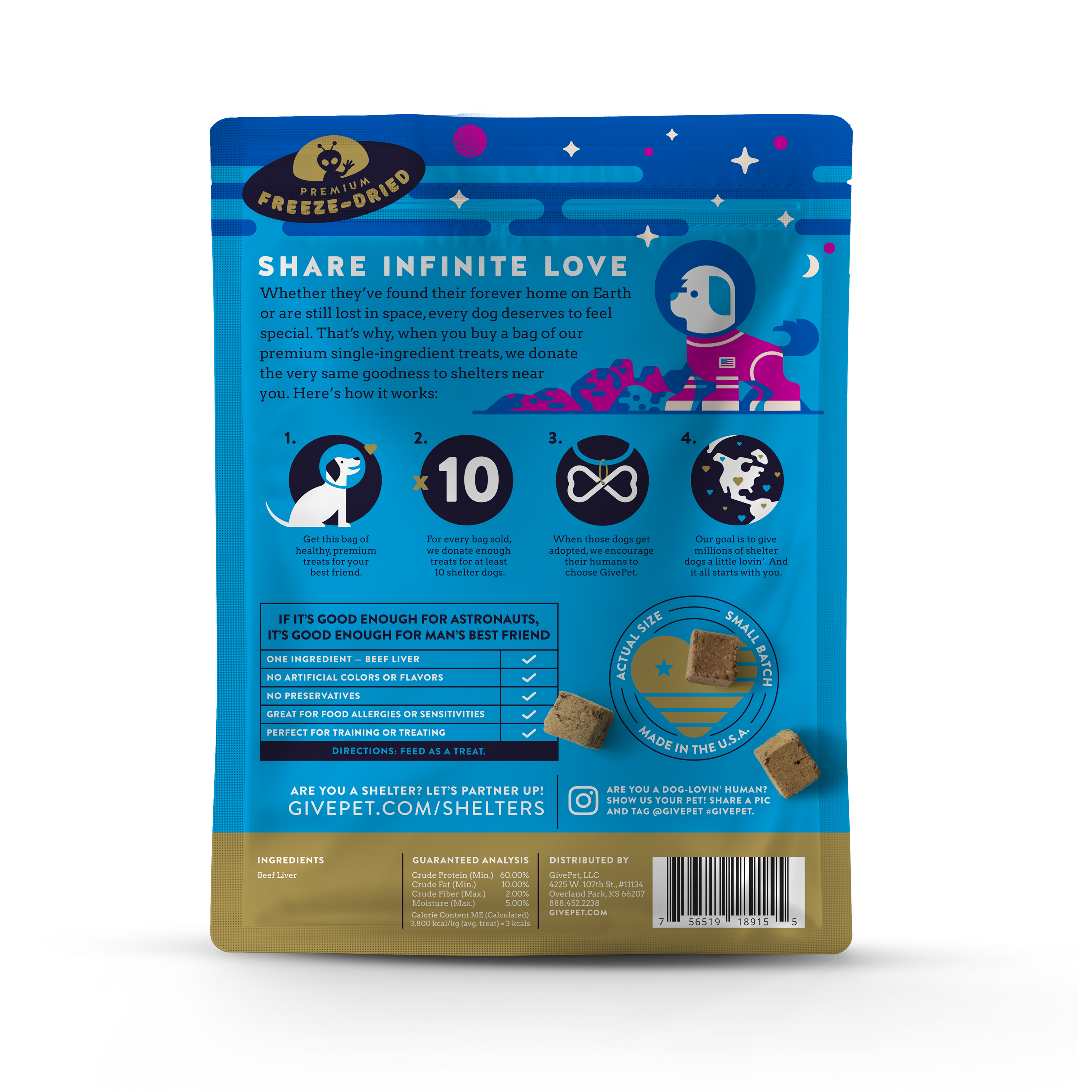 GivePet- Space Cowboy Freeze-Dried Dog Treats