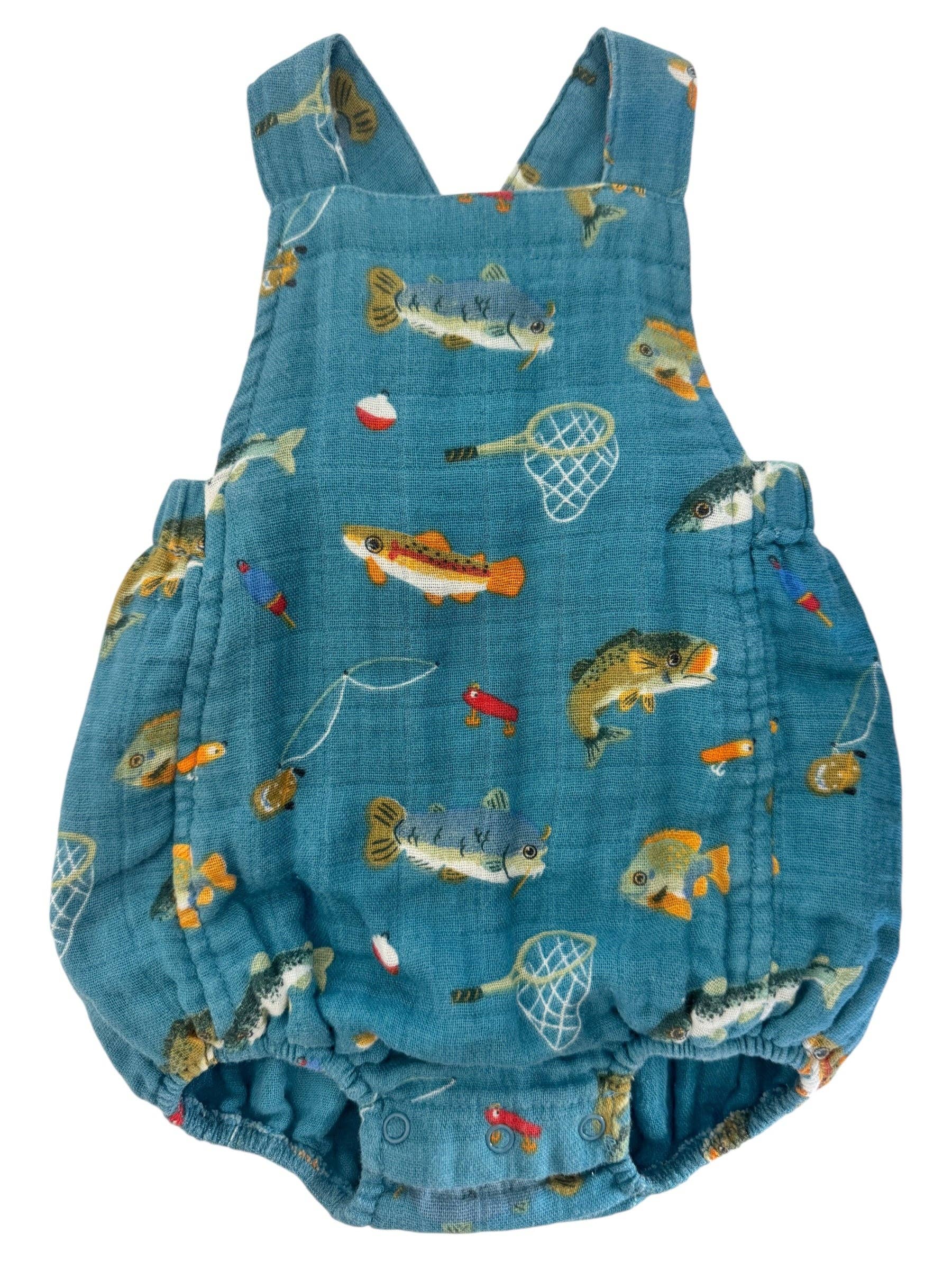 SIIX Collection- Gone Fishing Muslin Retro Sunsuit