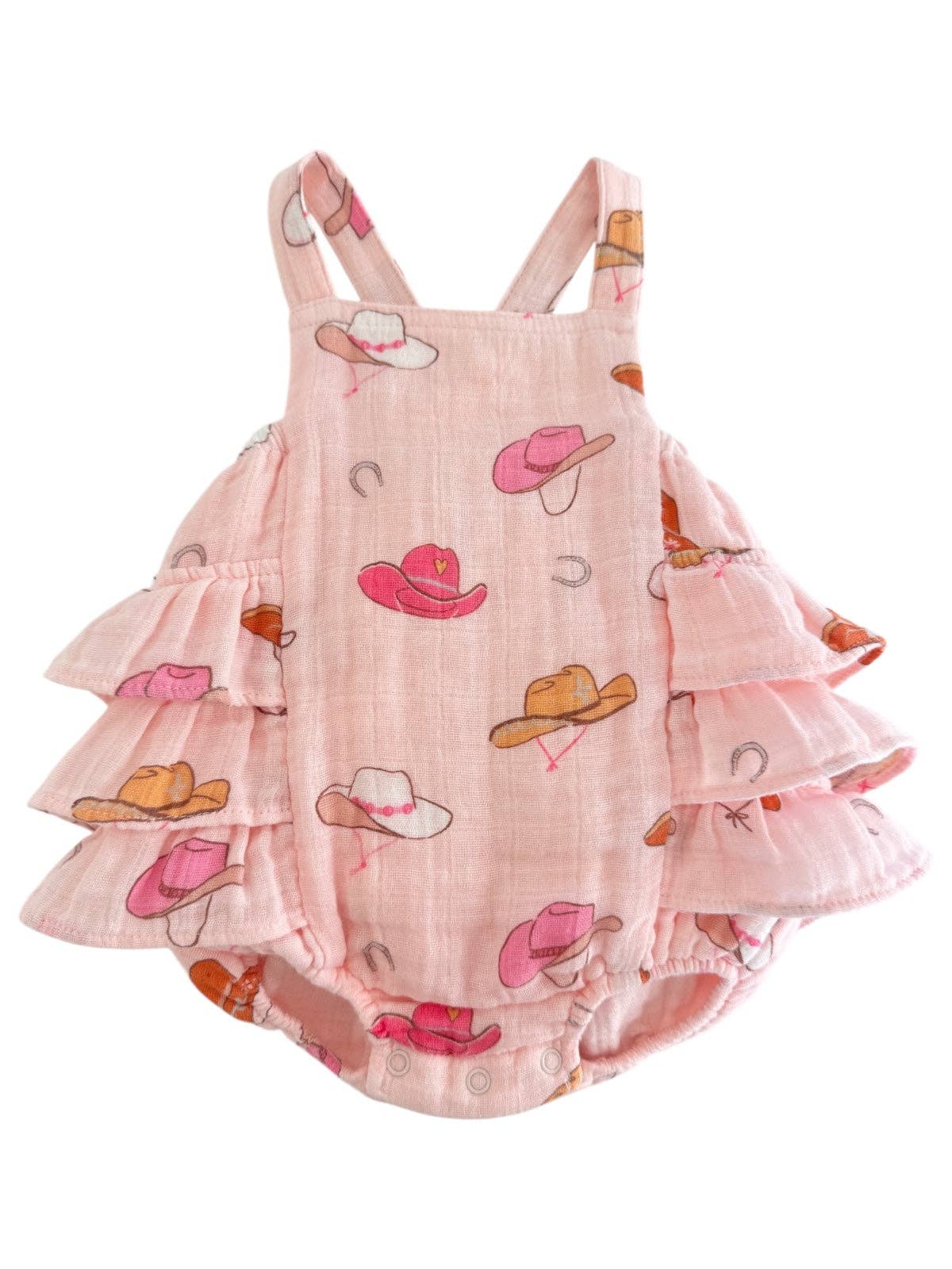 SIIX Collection- Western Pink / Muslin Ruffle Sunsuit