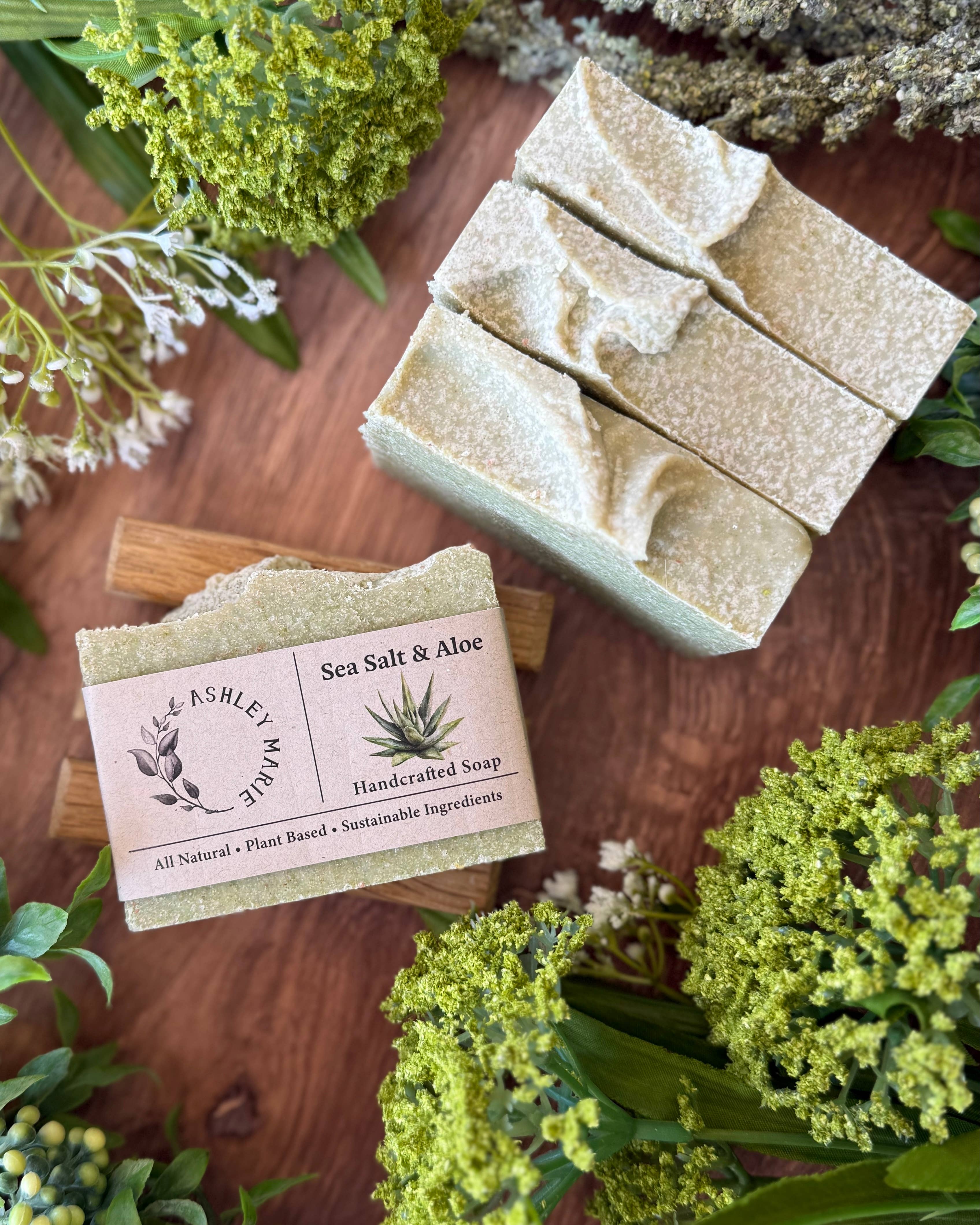 Ashley Marie Soap- Sea Salt & Aloe Soap | Natural Salt Bar | Long Lasting