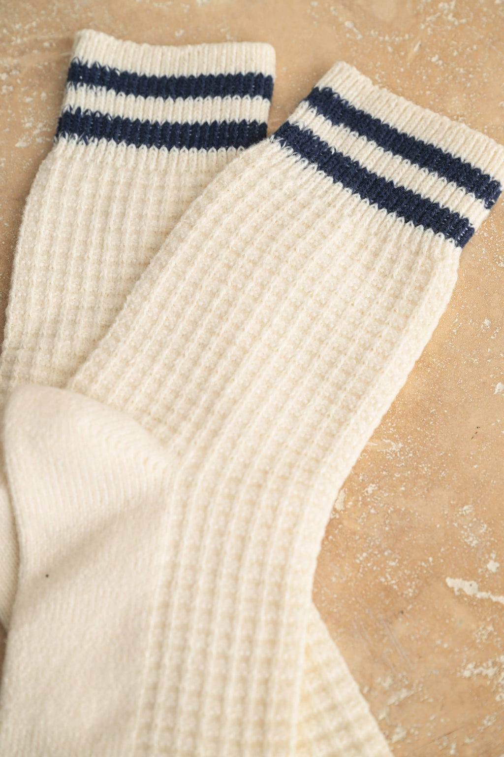 MIOU MUSE- Waffle Pattern Stripped Socks