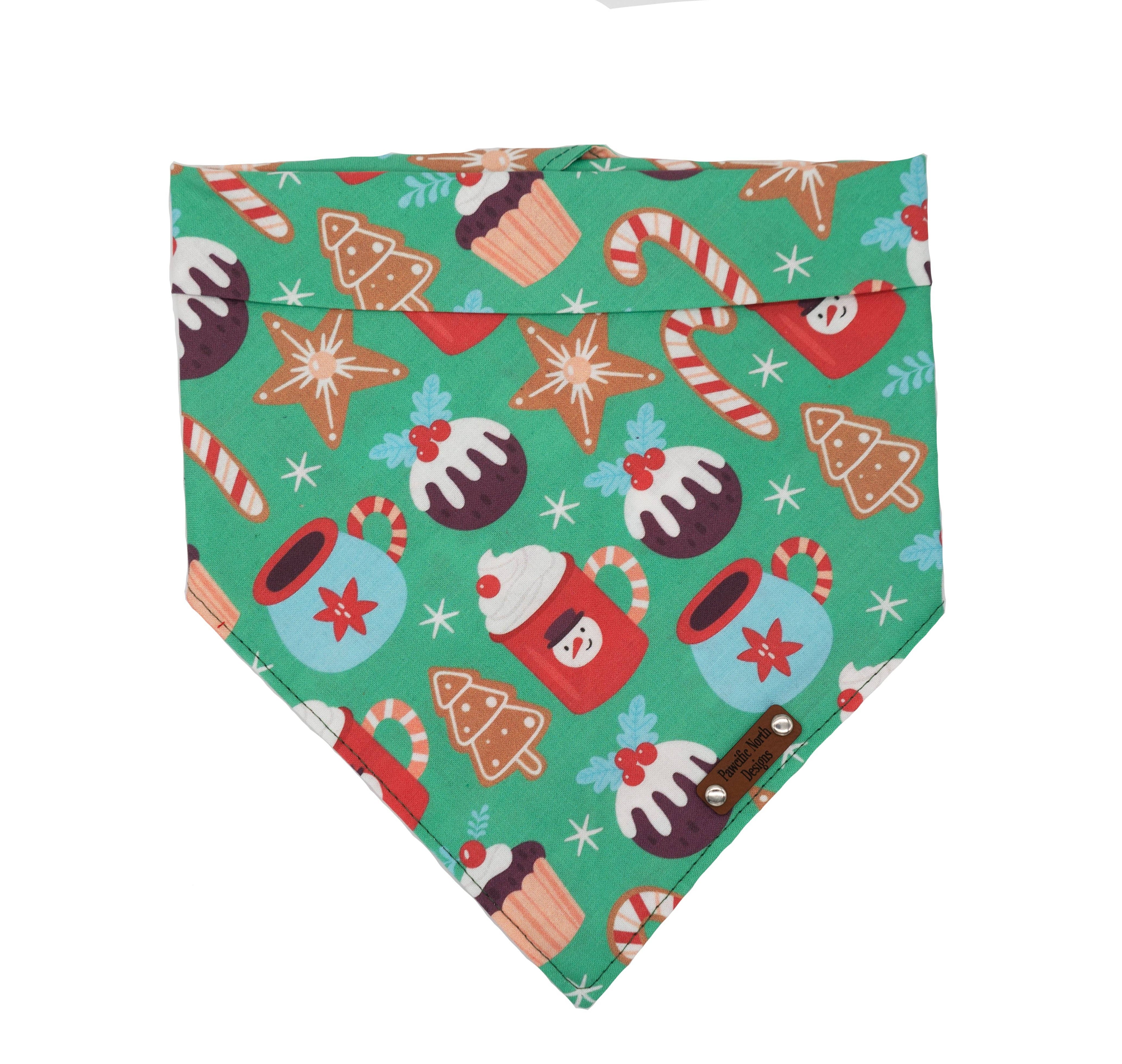 Pawcific North Designs- Holiday Treats Snap on Bandana