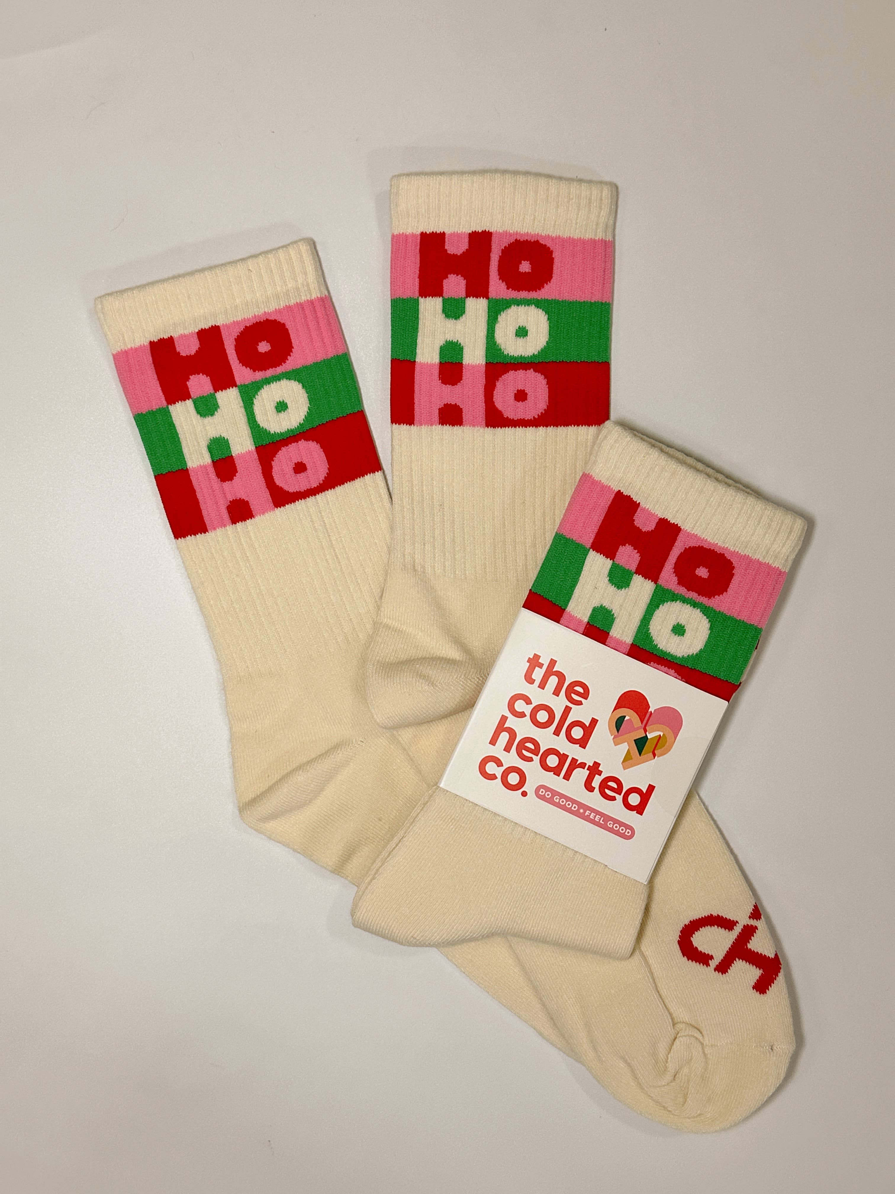 Cold Hearted Collective- Funny Ho Ho Ho Christmas Crew Socks