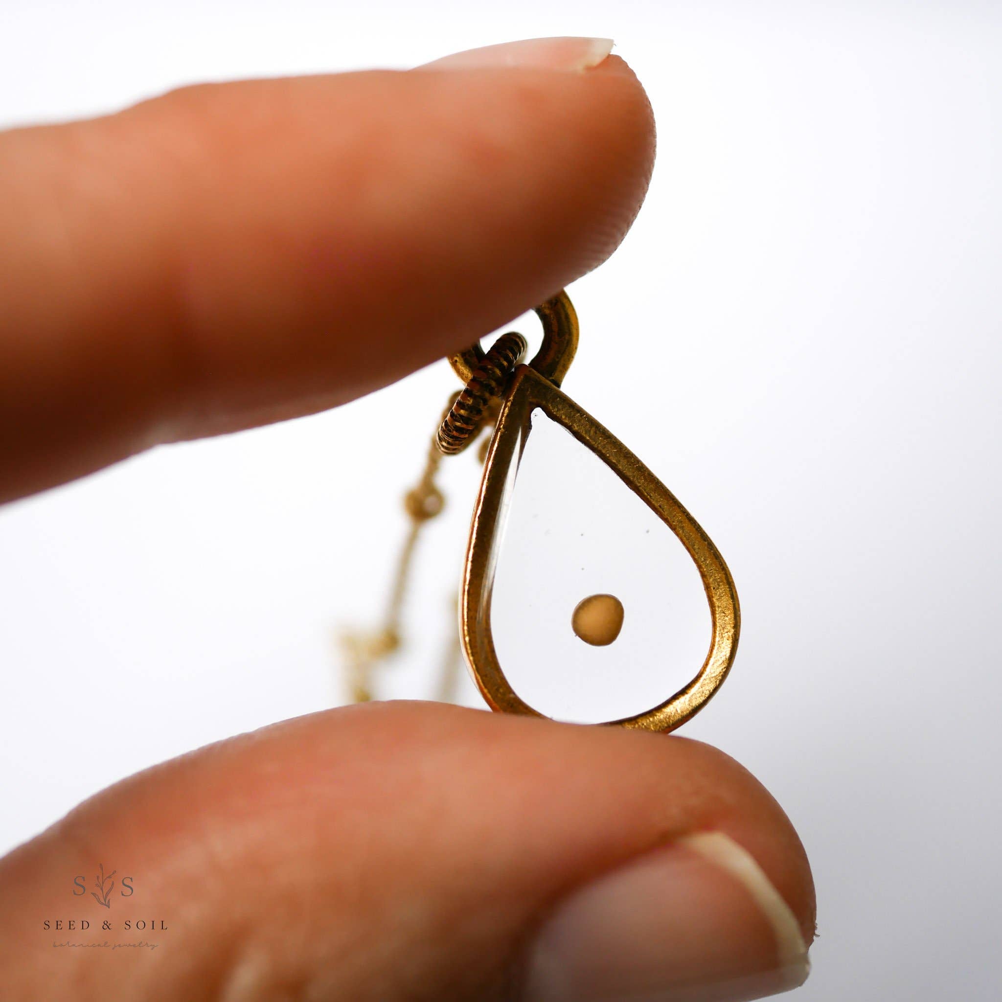 Seed & Soil- Small Teardrop Pendant