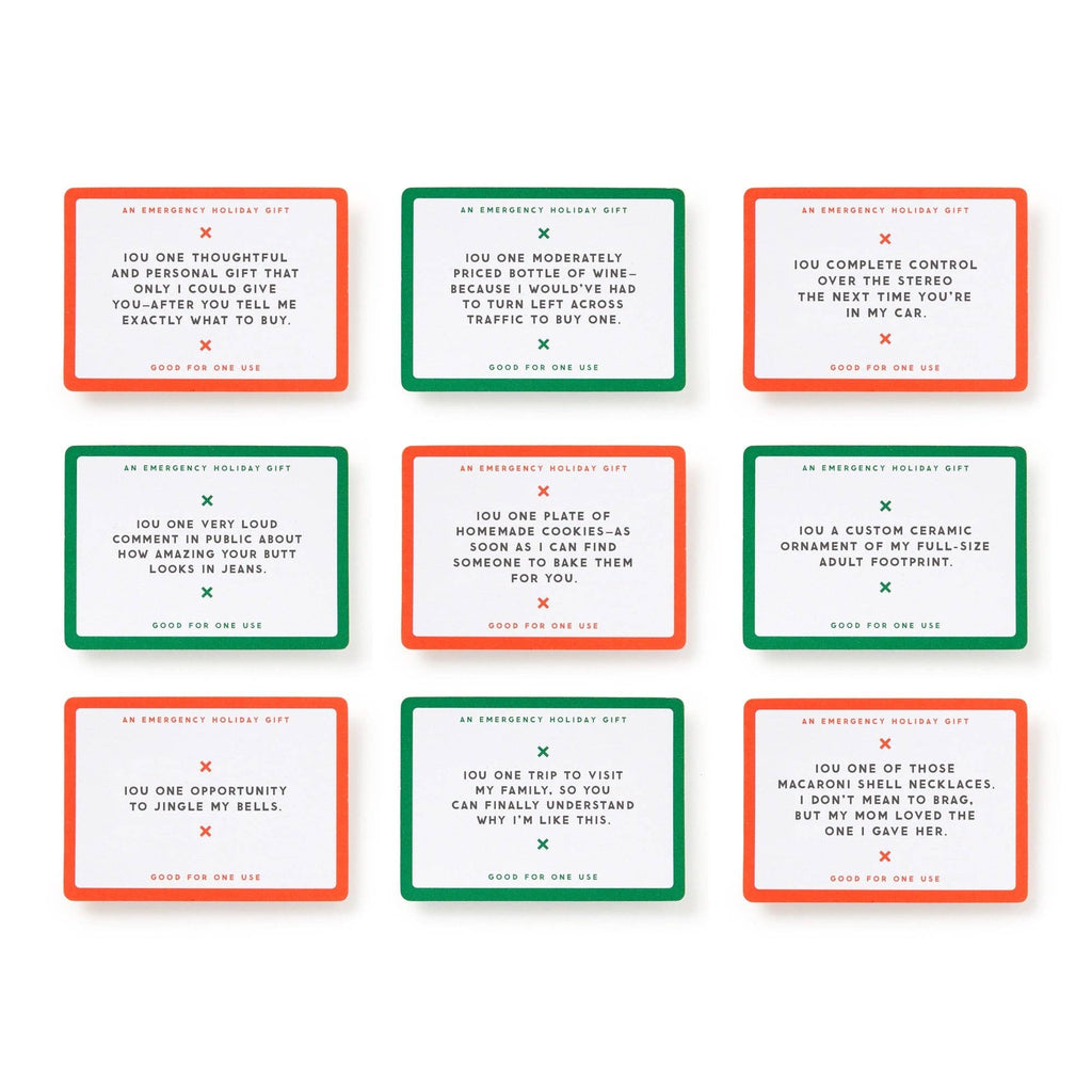 Brass Monkey- Emergency Holiday IOUs Card Set