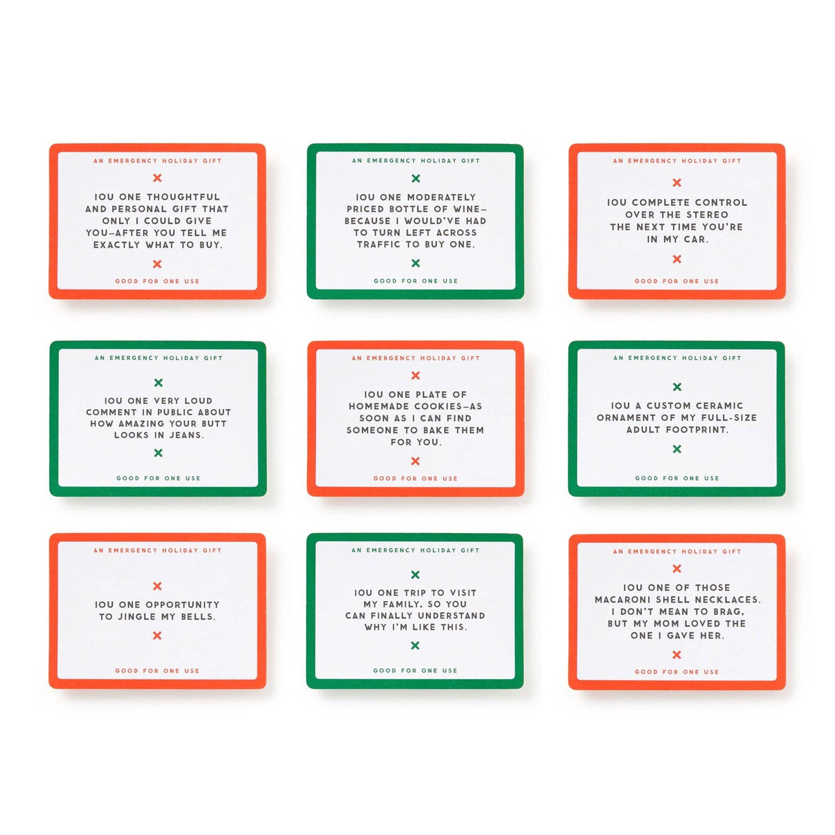 Brass Monkey- Emergency Holiday IOUs Card Set