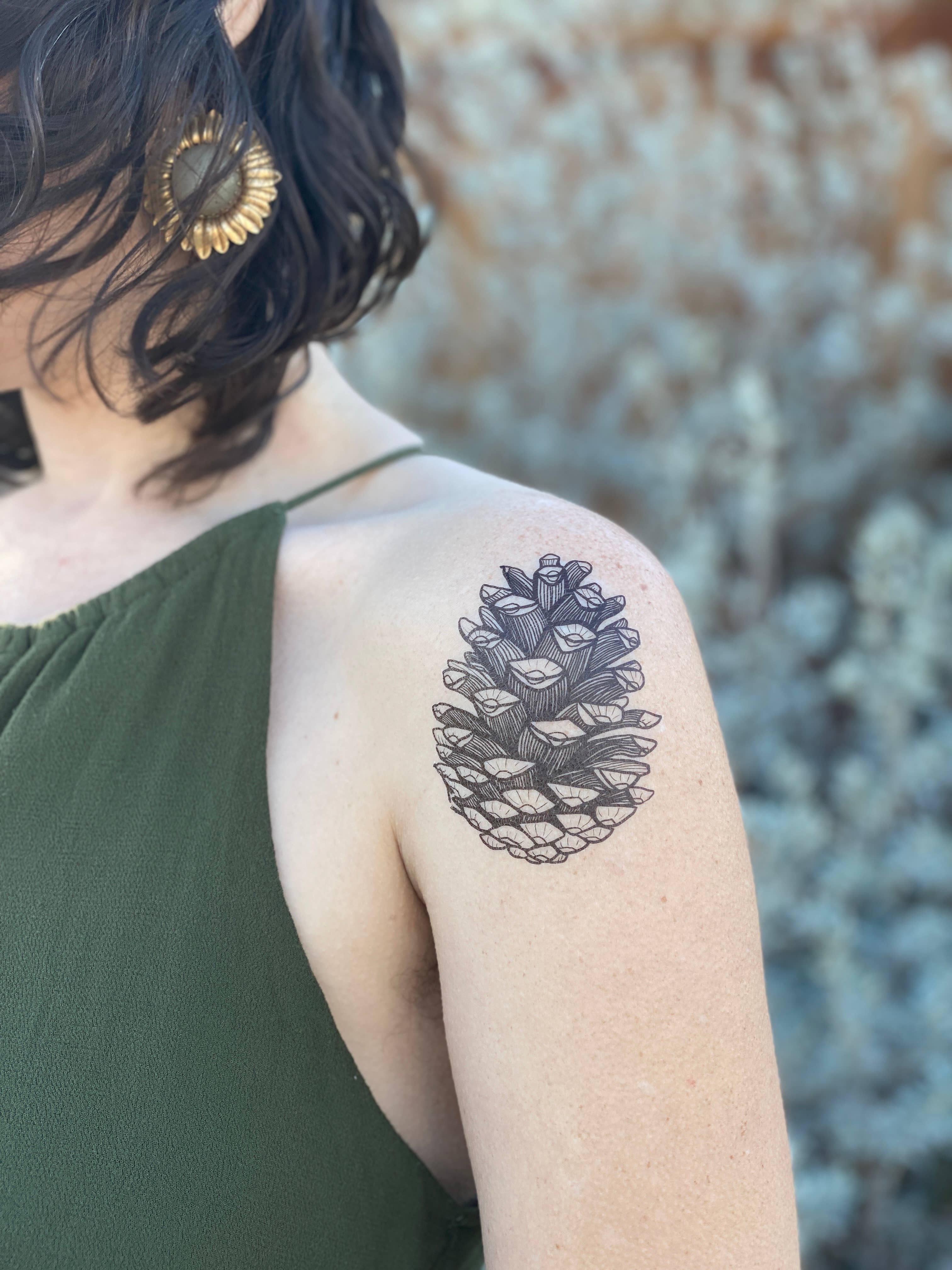 NatureTats- Pinecone Temporary Tattoo