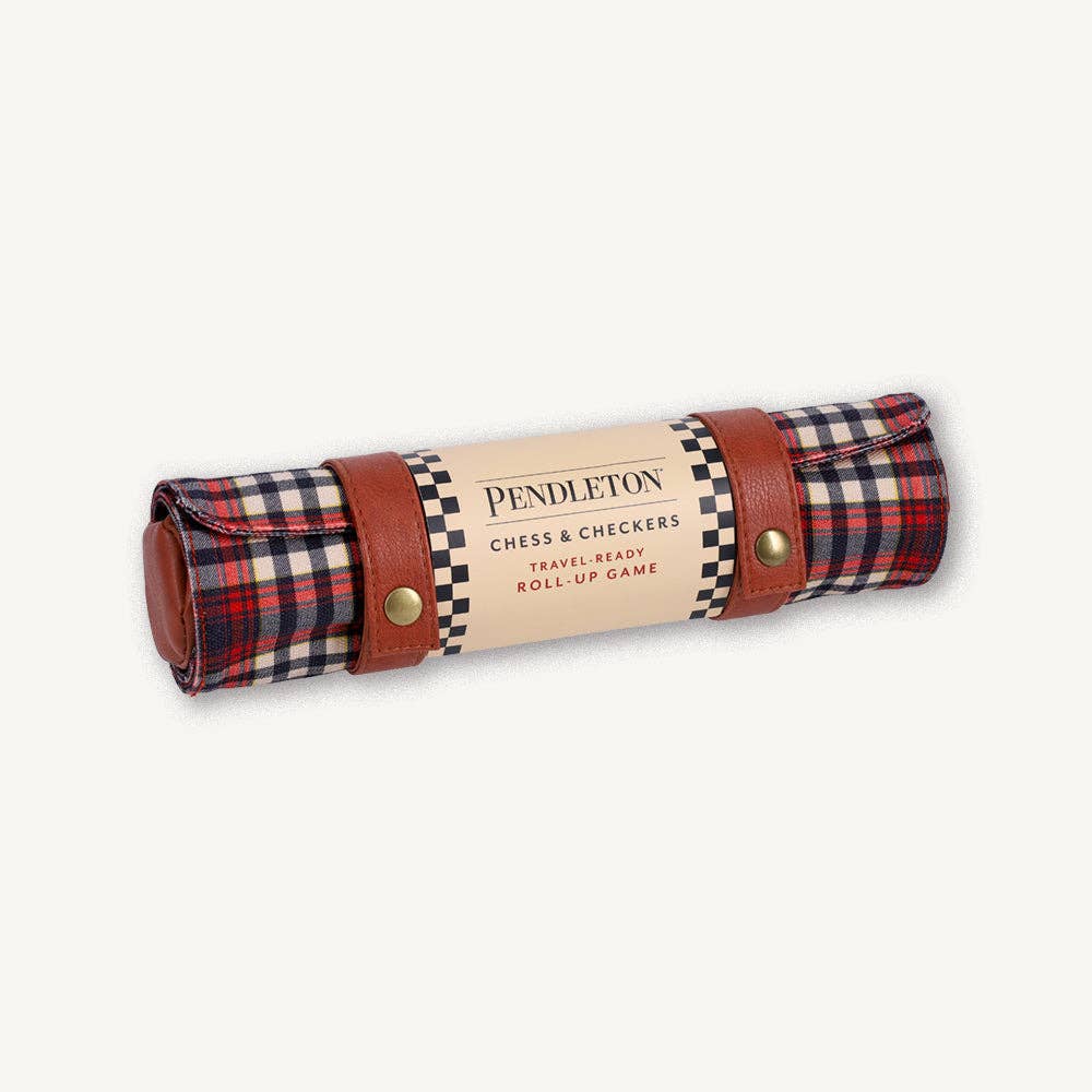 Chronicle Books- Pendleton Red Black Check Pattern Chess & Checkers