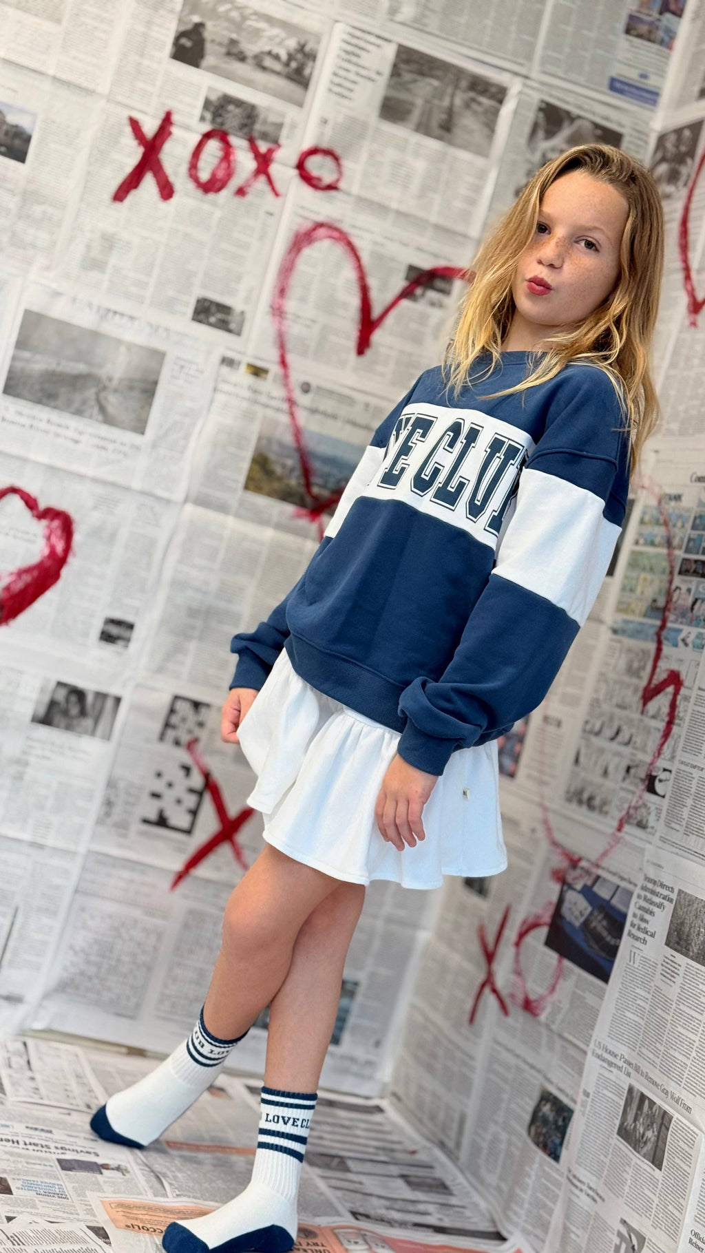 Minimalist Folk Co.- LOVE CLUB | IN NAVY BLUE | socks | retro tube